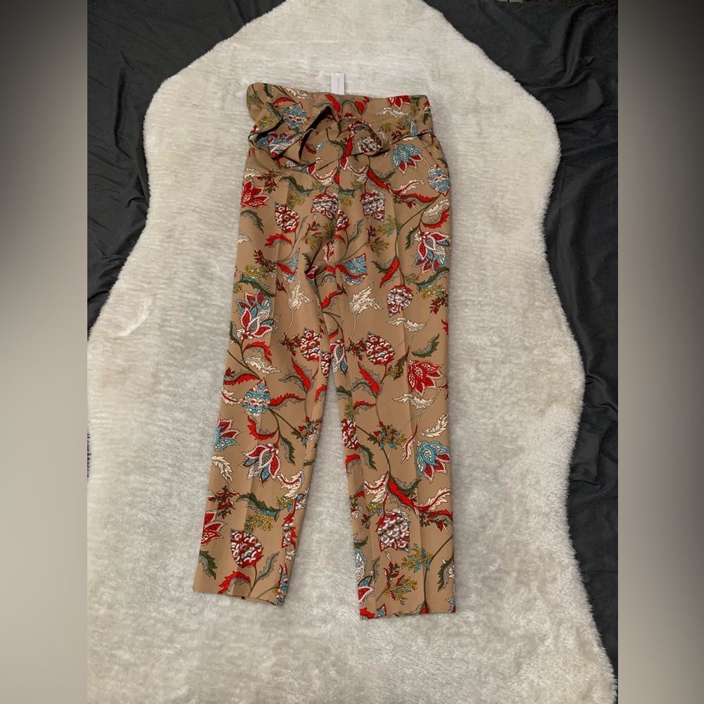 New 7th Avenue New York Womens‎ Paisley Floral Dress Pants Belt Size 8